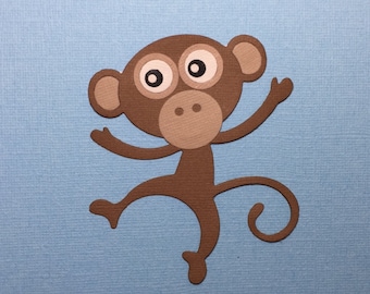 Large Dancing Monkey Die Cut for Scrapbooking Cards and Paper Crafts Embellishment Monkeys