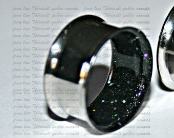 Cosmic glitters Stainless steel gauges, Ears plugs, Double flared or one flared (v270+08)