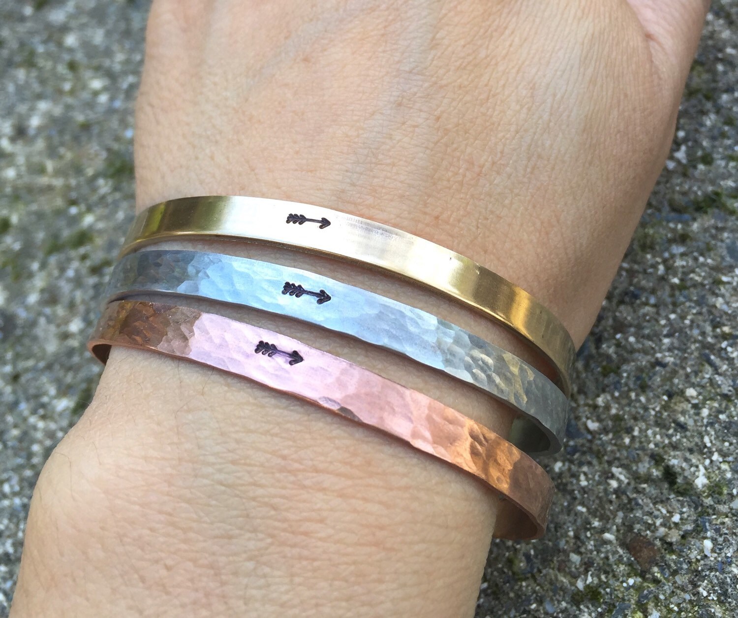 Arrow Bracelet Skinny Cuff Bracelet Hammered Cuffs by natashaaloha