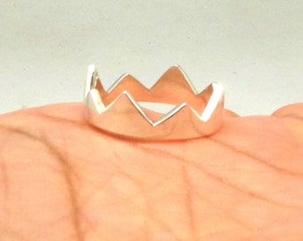 925 Silver King Princess Crown Ring - Medieval Crown Ring - King and Queen Crown Women Ring - Wedding & Engagement Ring Size US 3 - 13