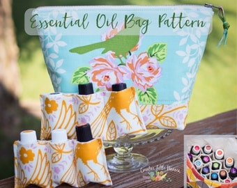 Essential Oil Bag PATTERN, Essential Oil Case, Oil Storage Case, Oil Pouch, Storage for up to 22 Bottles, PDF Pattern, *Permission to Sell
