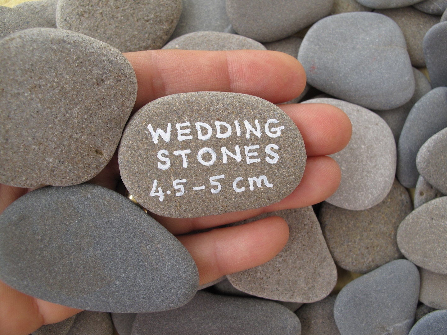 60 Wedding Stones Wish Stones Guest Book Stones by StoneAlone