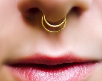 Double Septum Ring - Faux Septum Ring - Fake Double Septum - Custom Nose Ring - Metal Nose Ring - Fake Piercings - Punk Nose Rings