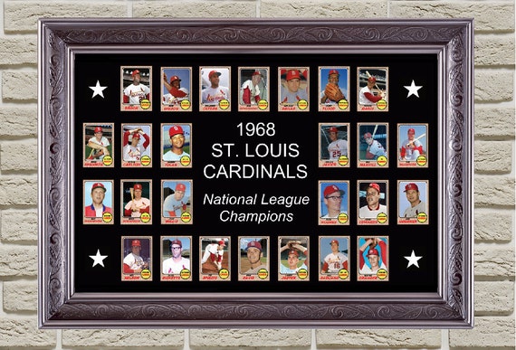 St Louis Cardinals Baseball Poster 1968 World by BobbleheadCity