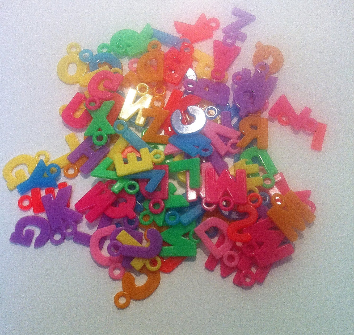 Clearance 100 Plastic Random Letter Charms