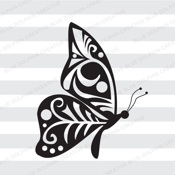 Download Butterfly with tribal wings SVG DXF png pdf / Cricut ...