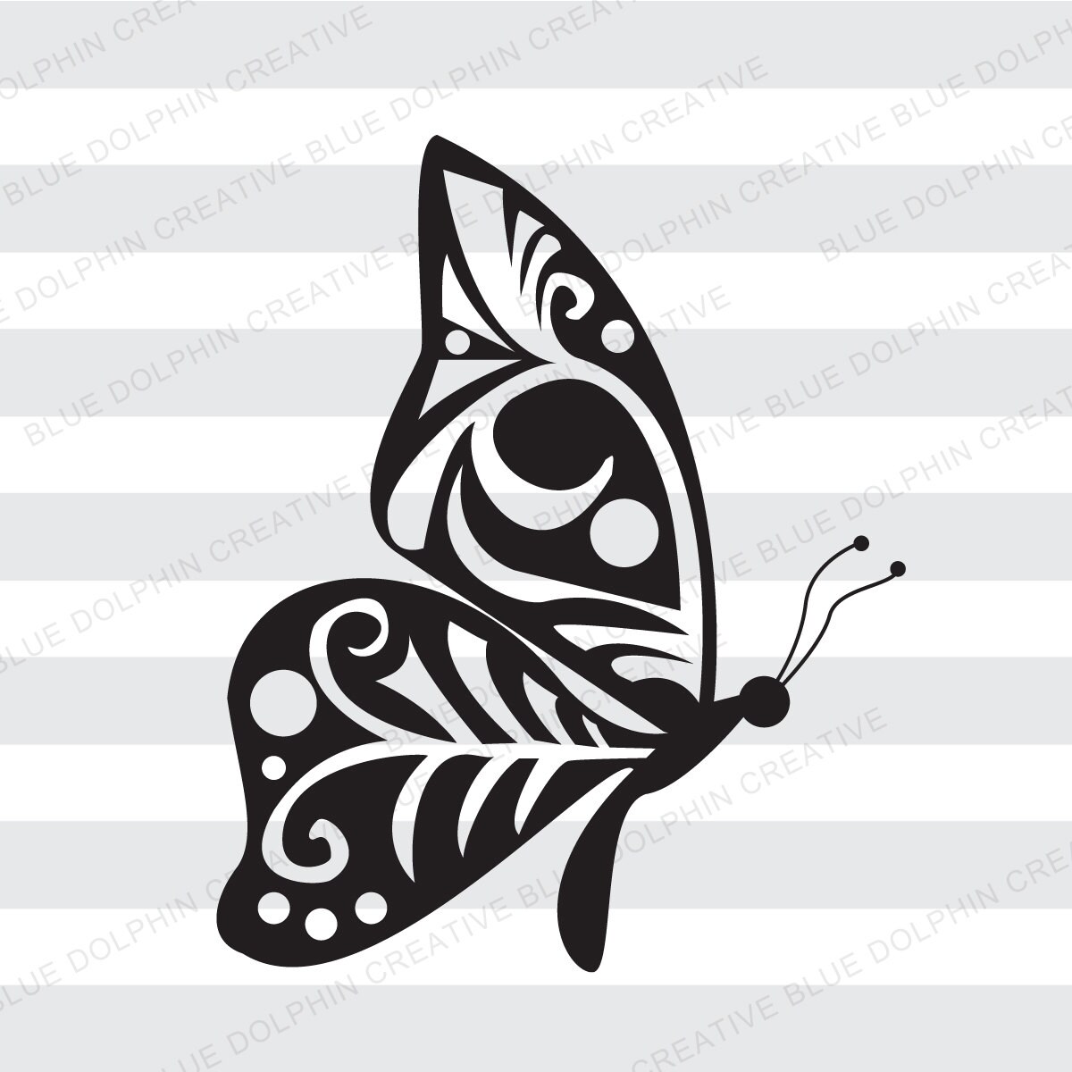 Download Butterfly with tribal wings SVG DXF png pdf / Cricut