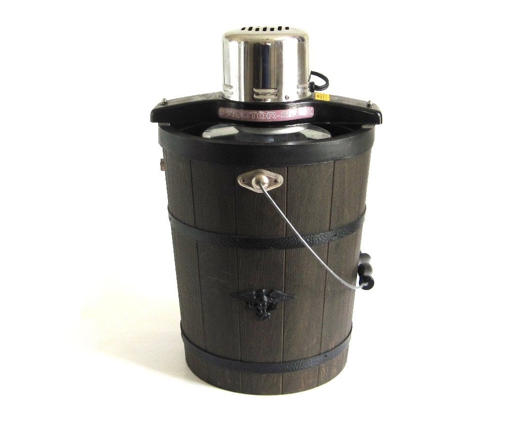 Proctor Silex Ice Cream Maker Freezer 6 Qt Wood Look Bucket