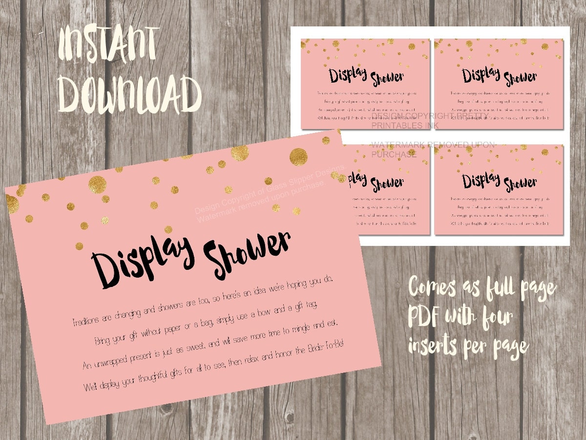 Display shower insert for bridal shower / Bridal shower