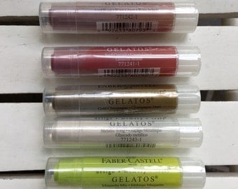 Gelatos by Faber Castell, individuals, iced rose, iced currant, gold champagne, Metallic Icing, or Margarita Mix for scrapbooking, mix media