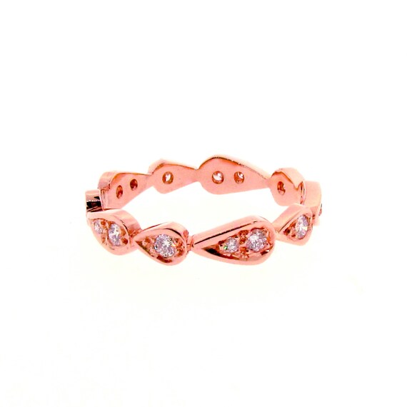 rose gold diamond chasing droplets stackable wedding band rose gold diamond chasing droplets stackable wedding band