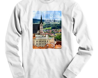 LS Cesky Krumlov Photo V1 Tee - Long Sleeve Czech Republic T-shirt - Men and Kids - S M L XL 2x 3x 4x - Czech Shirt, Bohemia - 1 Color