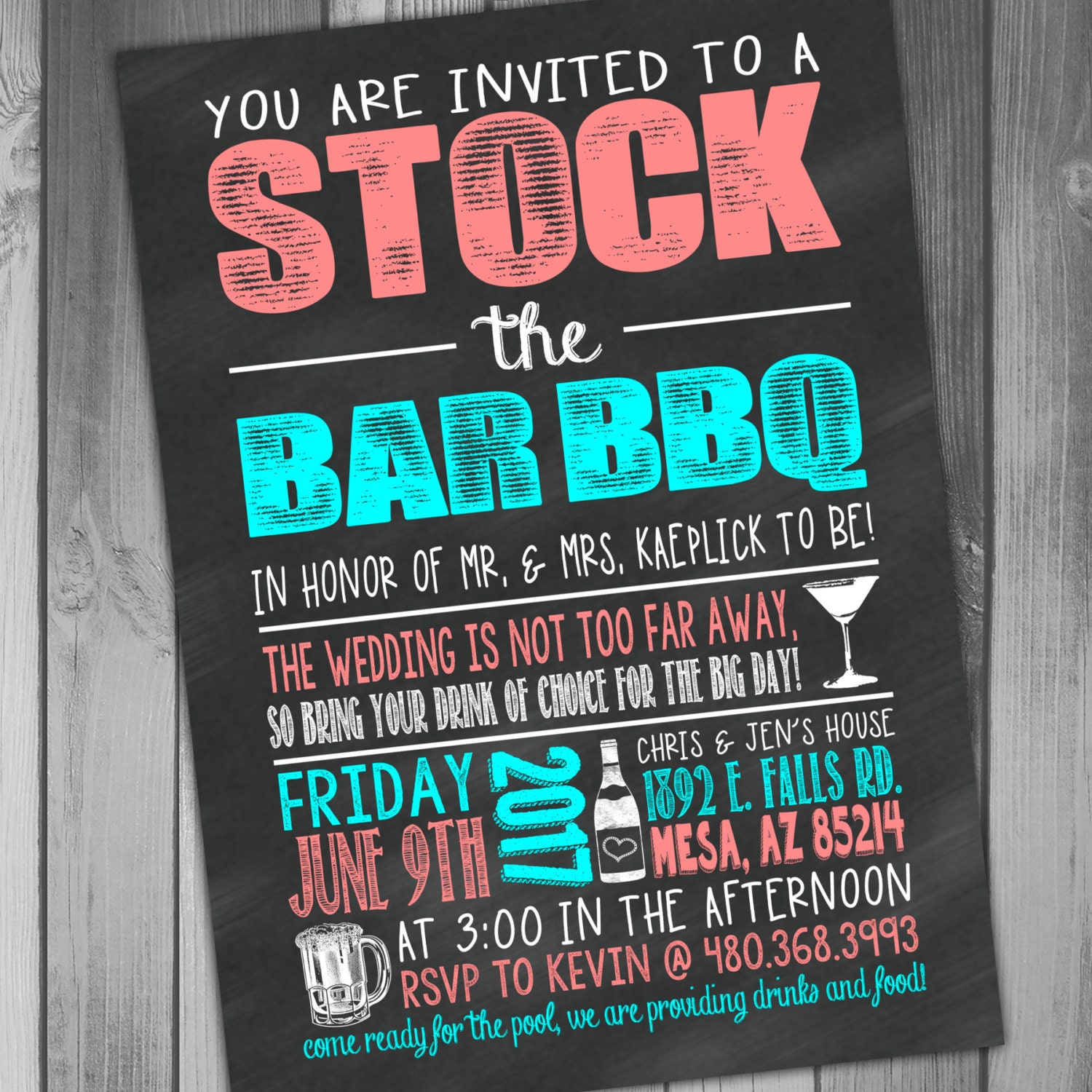 Stock The Bar Party Invitations 6