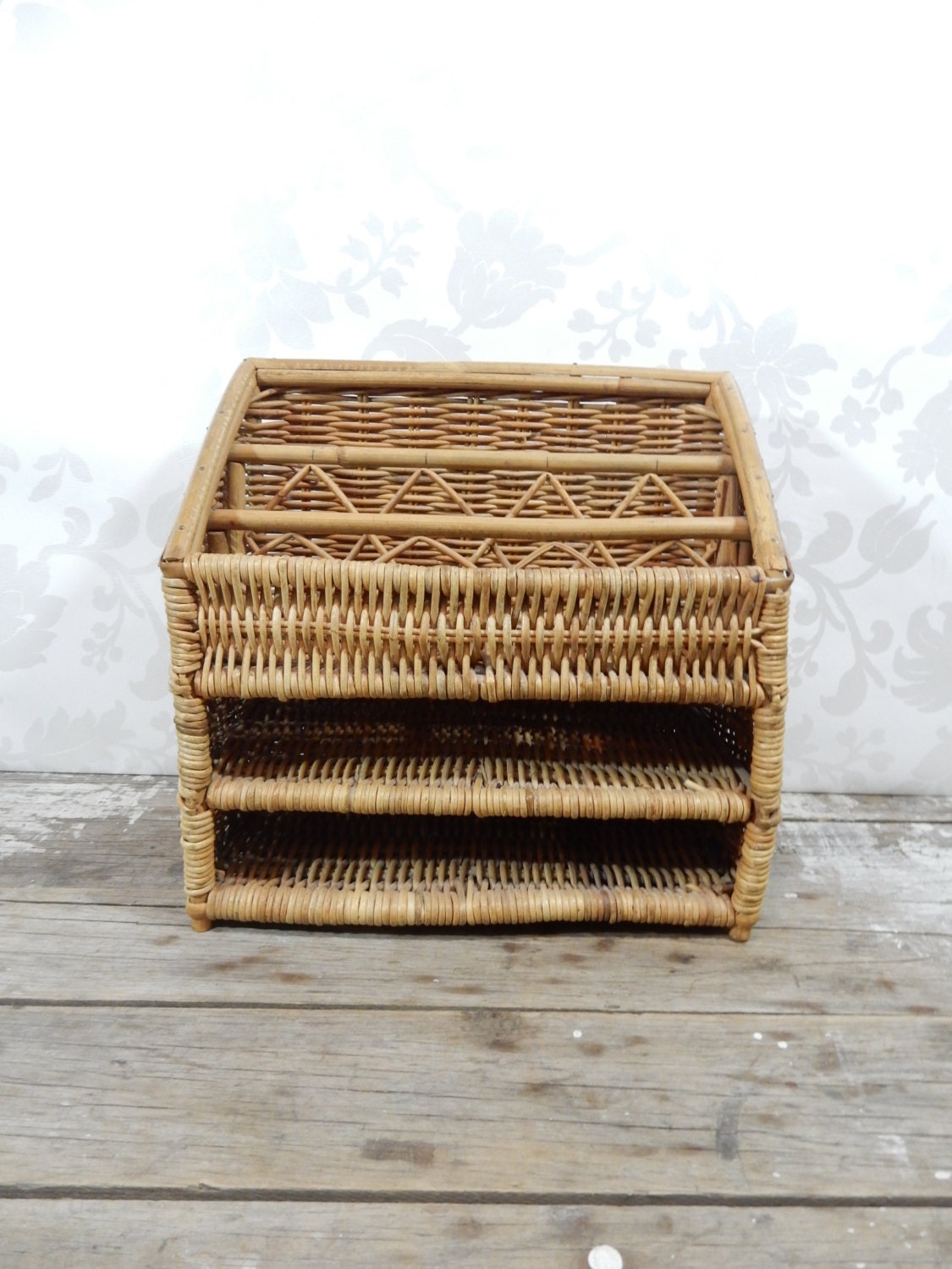 Desk Organizer wicker caddy office desk accessories