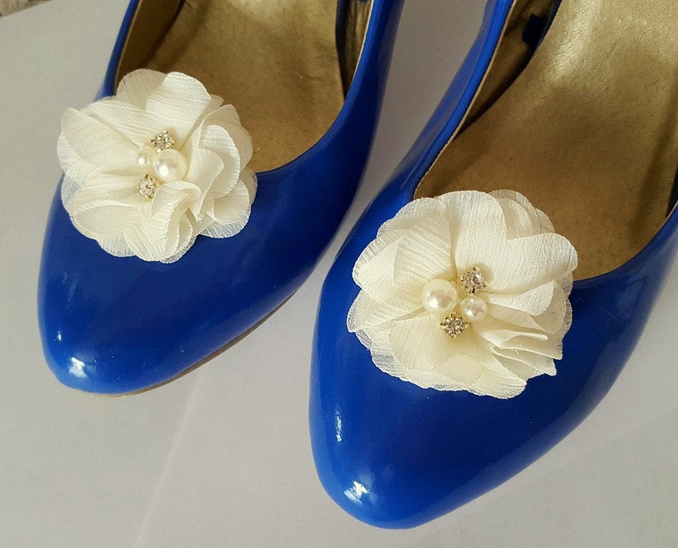 Shoe Clips Ivory Flower Shoe Clips Bridal Shoe Clips