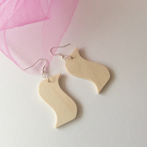 wooden earring blanks / 5 pairs / unfinished wood shapes