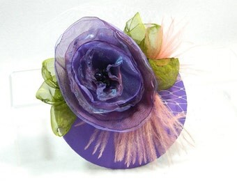 purple Fascinator Gothic Steampunk Hat Minihat Bibi Chapeau Cappelli Formal Church Derby Hat English wedding Ladies Prom Gown Bride