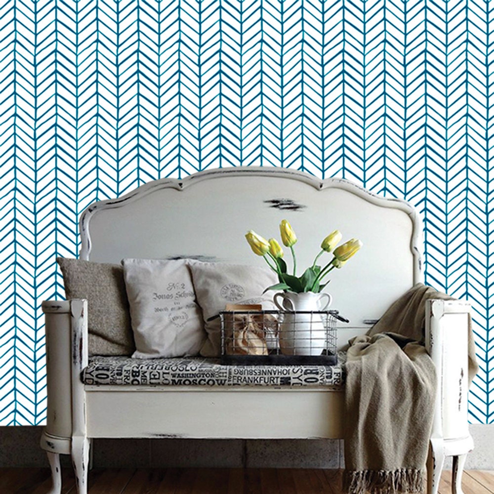 Removable Wallpaper Herringbone Peel & Stick Self Adhesive
