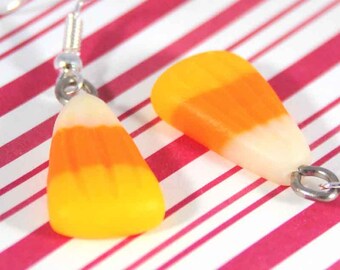candy corn earrings halloween earrings halloween candy kawaii polymer clay miniature food jewelry polymer clay food earrings candy earrings