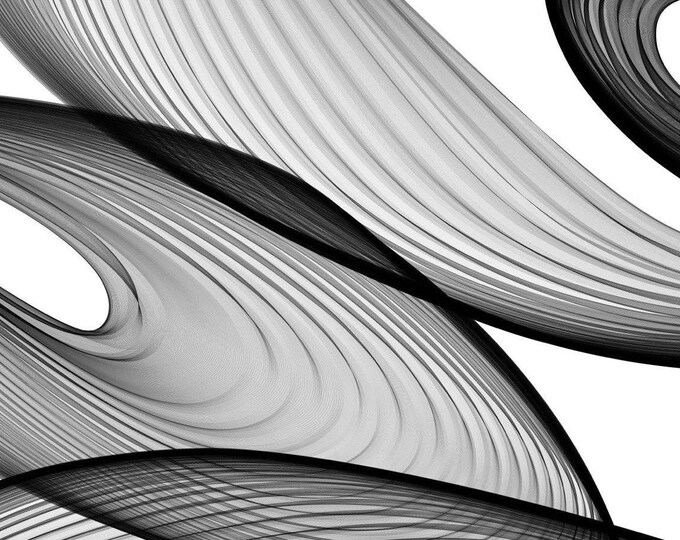 Abstract Black and White 21-43-56. Contemporary Unique Abstract Wall Decor, Large Contemporary Canvas Art Print up to 72" by Irena Orlov