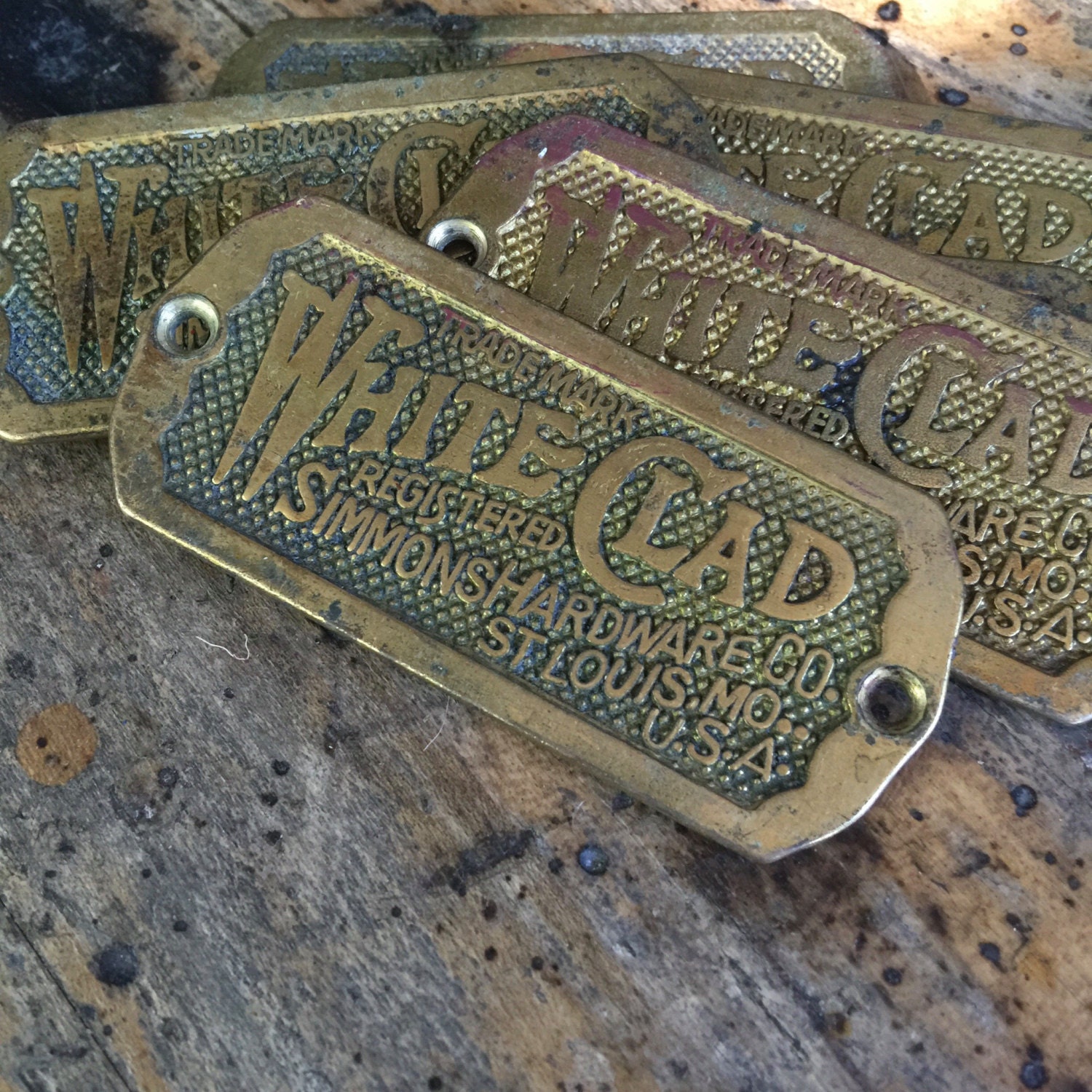 White Clad Brass name plate industrial brass plate brass