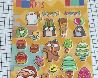 Japan sticker sheet supplies CHRISTMAS GIFT stickers, kawaii Puffy sticker, cute Scrapbooking supplies - 1 sheet - 51015