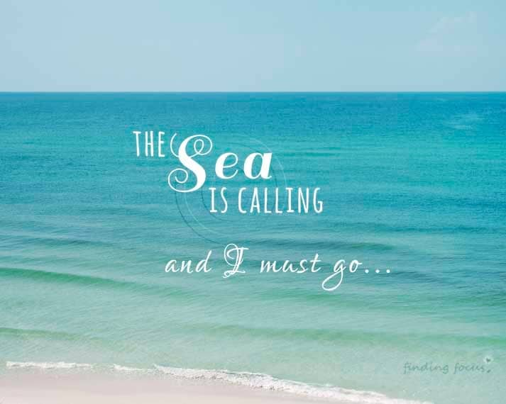 Sea is Calling Beach Photography Typography Print Seaside