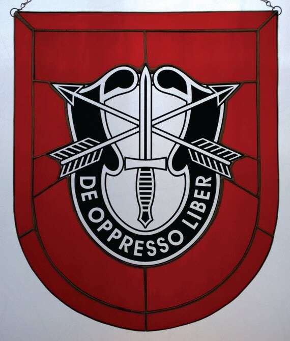 7th GROUP SPECIAL FORCES stained glass crest