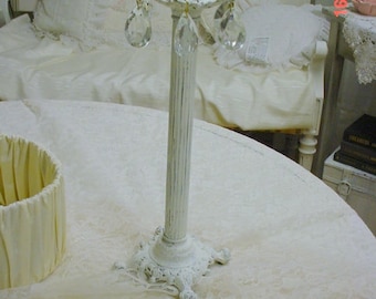 Candleholder Candlestick Prisms Painted French Country Ornate Cottage Chic