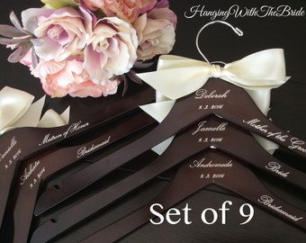 Wedding, Wedding dress hanger, Wooden Engraved HangerCustom Bridal Hangers,Bridesmaids gift, Wedding hangers with names,Custom made hangers