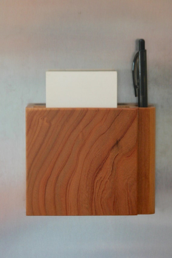 Wooden Grocery List Holder Handmade out of Cherry