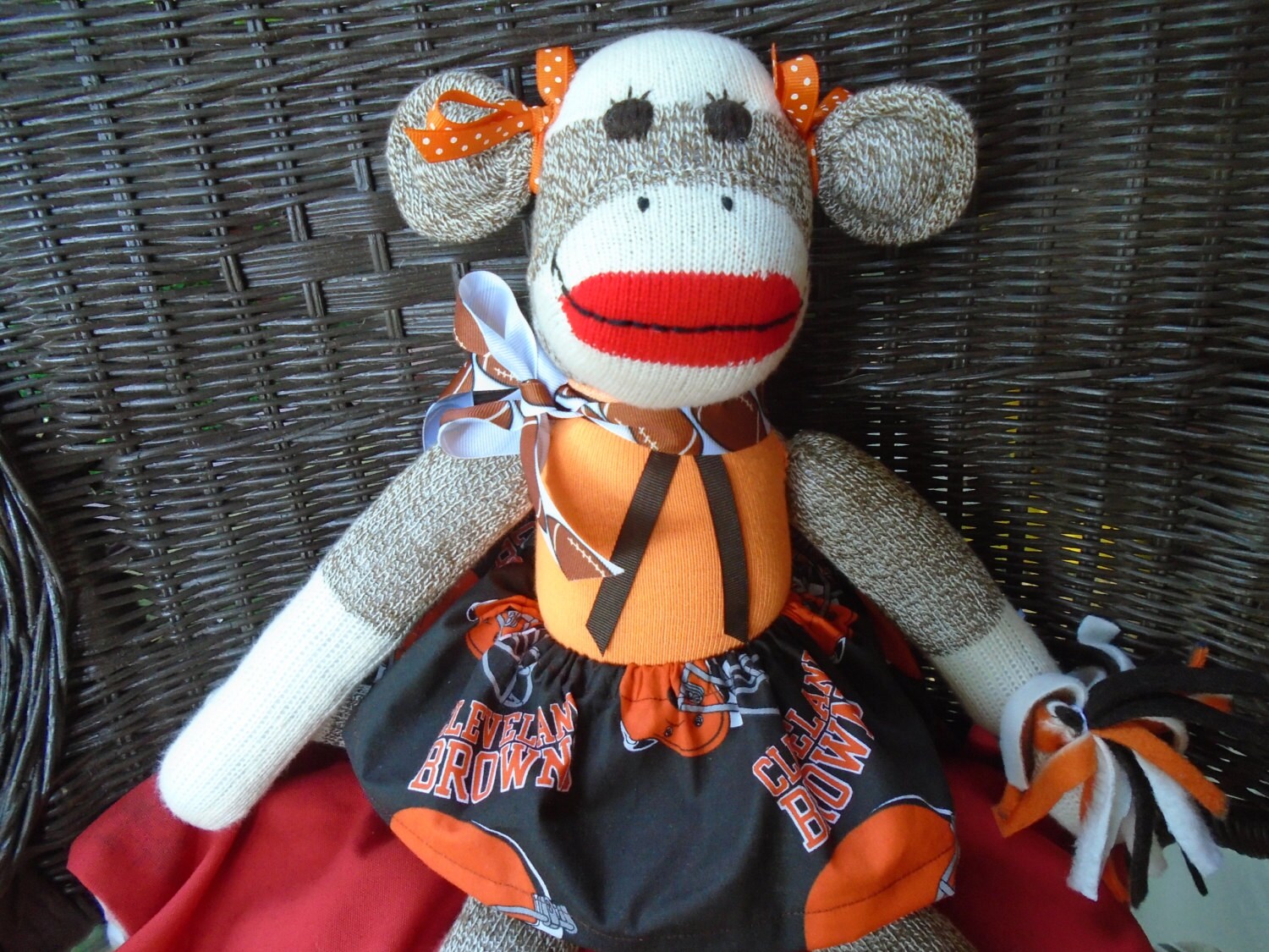 Cleveland Browns Cheerleader Sock Monkey Doll
