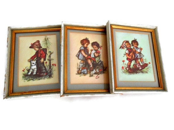 Vintage Hummel Prints Set of 3 Girls and Boy Hummel Prints