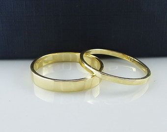 14K Solid Gold Wedding Band 1.5mm Gold Ring 14K Gold Thin