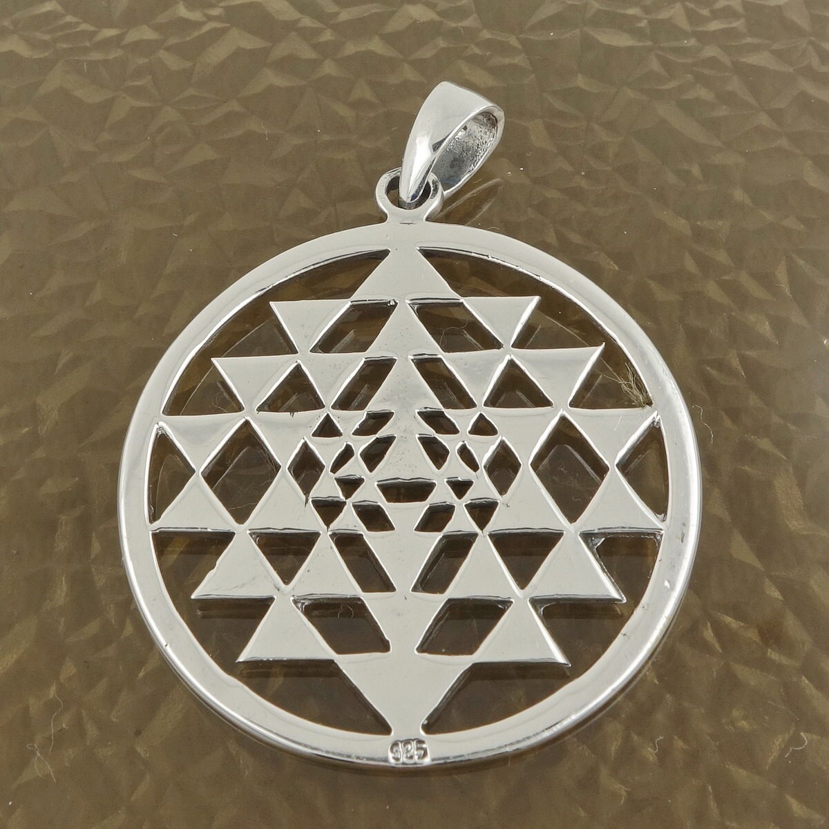 Sterling Silver Yantra Sanskrit Pendant Good Luck Tantra