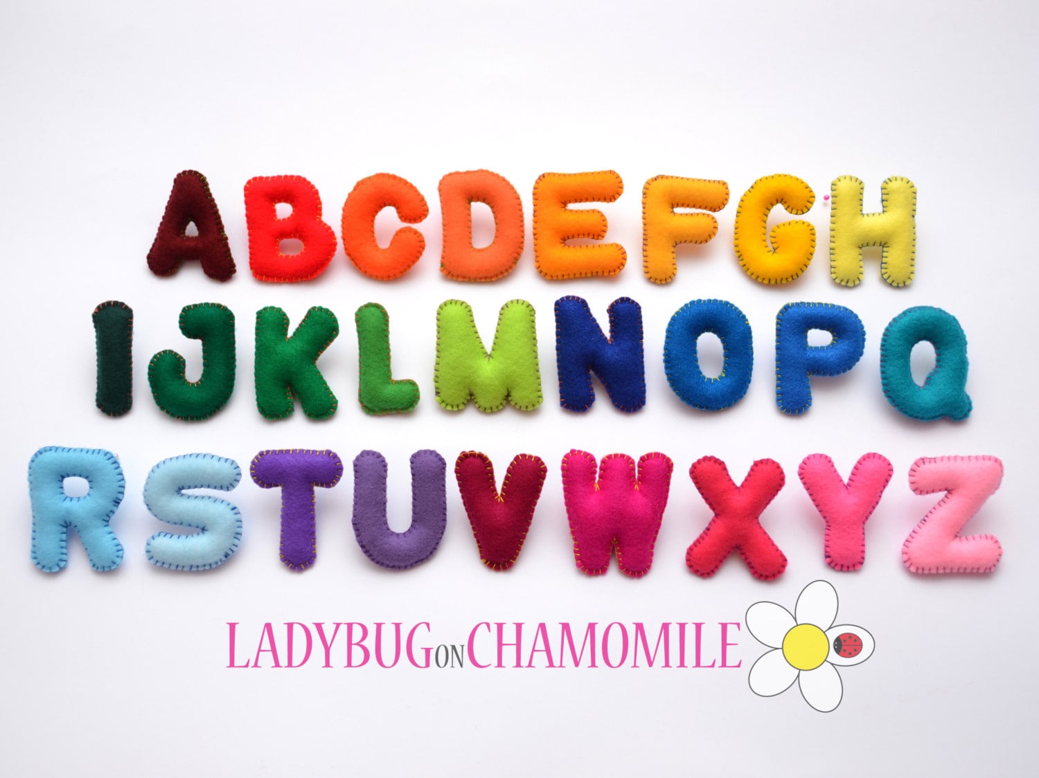 felt ALPHABET BASIC font Rainbow alphabet Felt