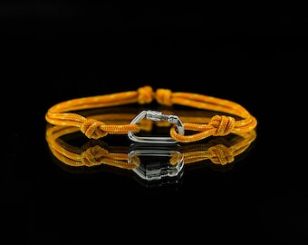 Functional Locking Carabiner bracelet. Charm for climbers, hikers and caver