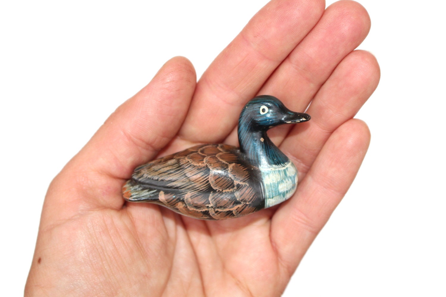 Miniature Duck Small Duck Figurine Handmade Handpainted Duck