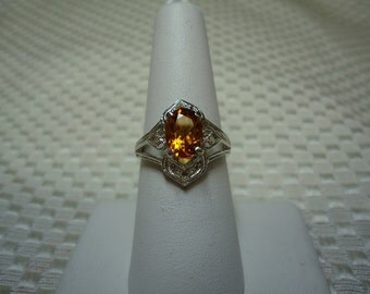 Oval Cut Citrine Ring in Sterling Silver #1627