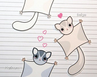 Chibi Sugar Glider Stickers and Magnets