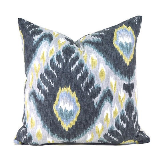 Bold Ikat Mineral Pillow Cover