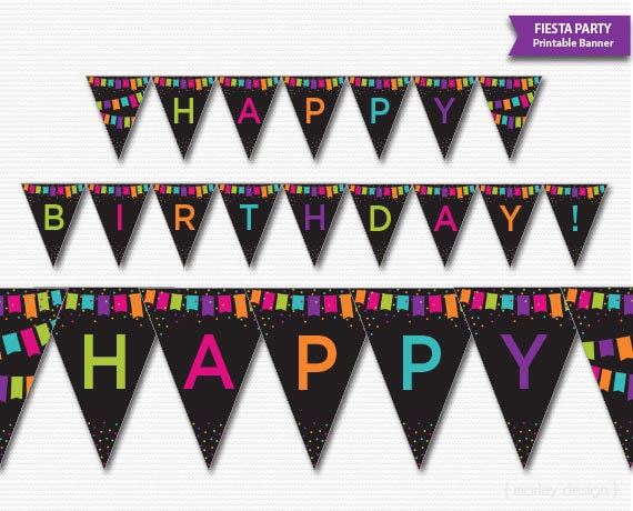 Fiesta Party Banner Printable Fiesta Banner Fiesta Birthday Banner ...
