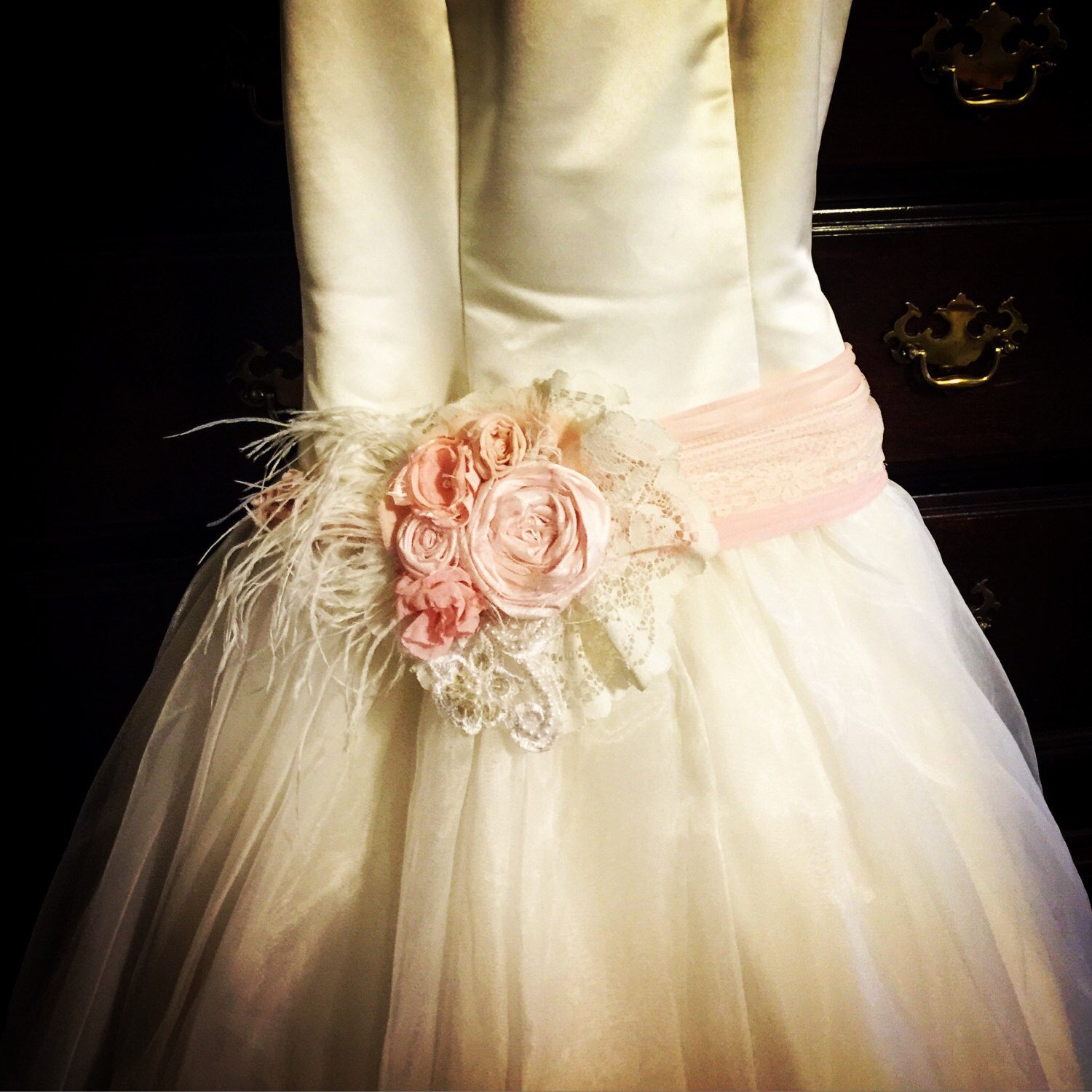 pink dress sash