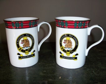 Pair of Macgregor Scotland Coffee Mugs Ceramic