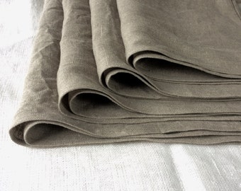 Linen hand towels, dish towels, kitchen towel set of 4, prewashed gray wrinkled flax burlap vintage look eco friendly gift