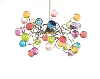 Lighting. Ceiling light Pastel color bubbles for girls bedroom, living room or bathroom.