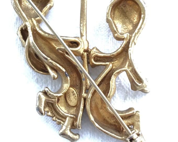 Vintage Pixie Brooch, Fairy Pin, Signed Vogue, Pixie Jewelry Vintage Designer Signed