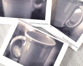 GBK Primetime Emmy Awards Celebrity Gift Lounge-Coffee Photography Note Card Set - coffee lover greeting cards cute stationary made in USA