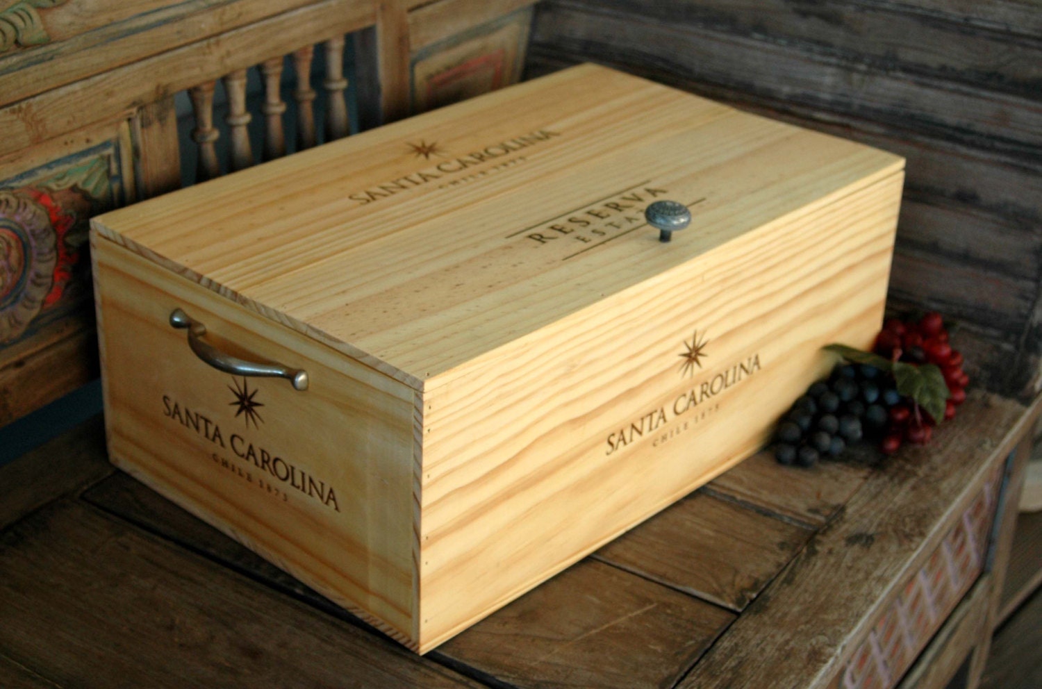 Wooden Wine Crate Storage Box Wedding Card Box from Santa