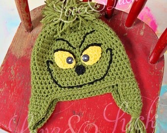 Crochet grinch hat | Etsy